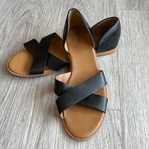 ABOUND | Black and Tan Strappy Sandal Flats Size 12M